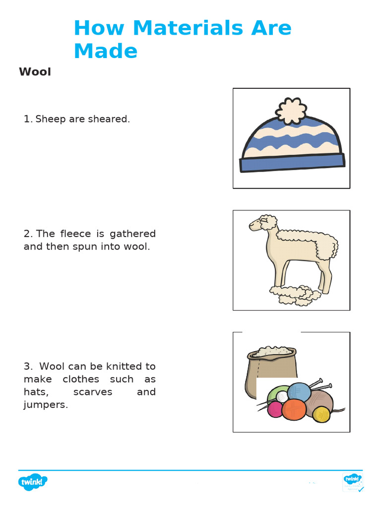 How Materials Are Made - Activity Sheet 1 Grade | PDF