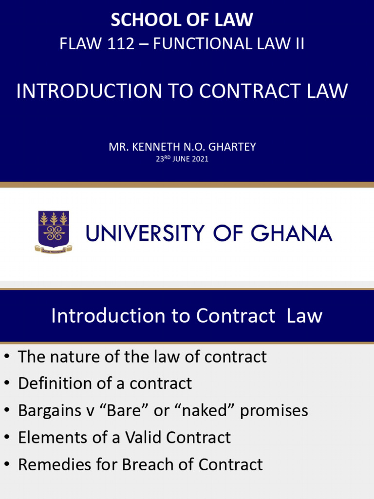 Introduction to Contract Law Essentials | PDF | Offer And Acceptance ...