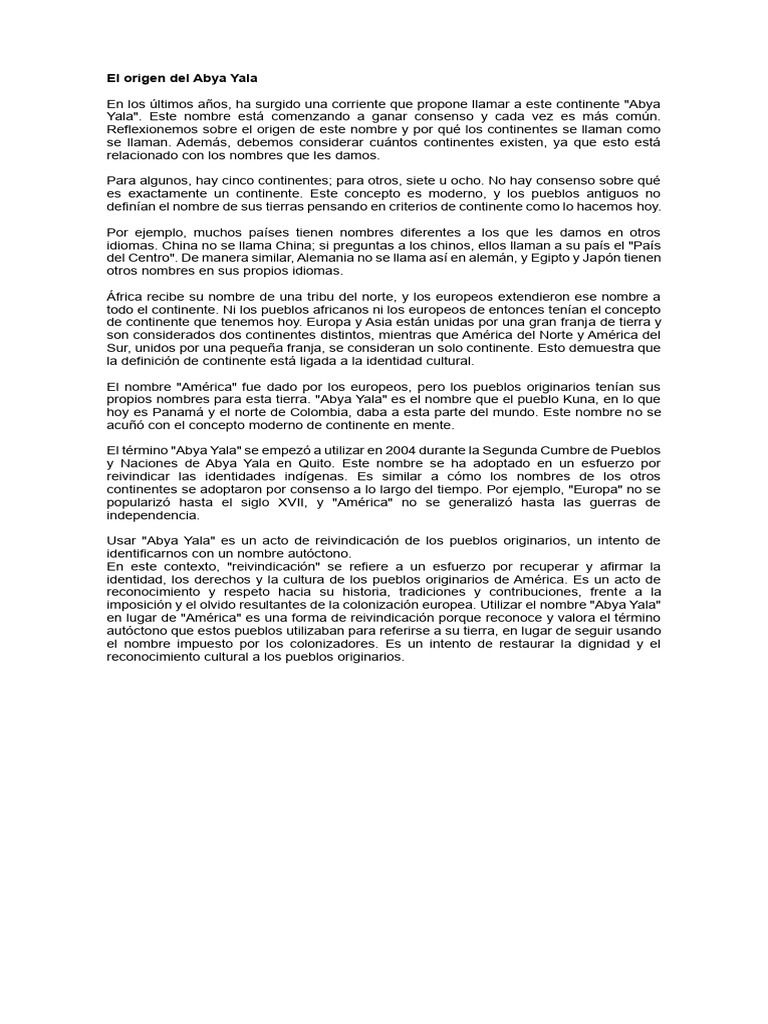 El Origen Del Abya Yala | PDF | Racismo | Discriminación y relaciones ...