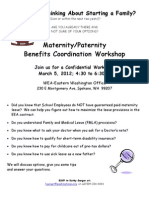 Maternity Paternity Benefits Workshop 3.5.12 Flyer