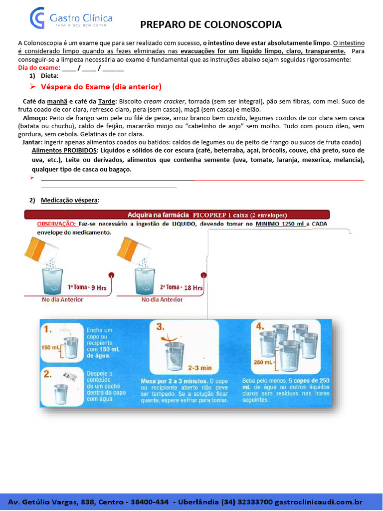 Preparação para Colonoscopia Eficiente | PDF | Colonoscopia | Alimentos