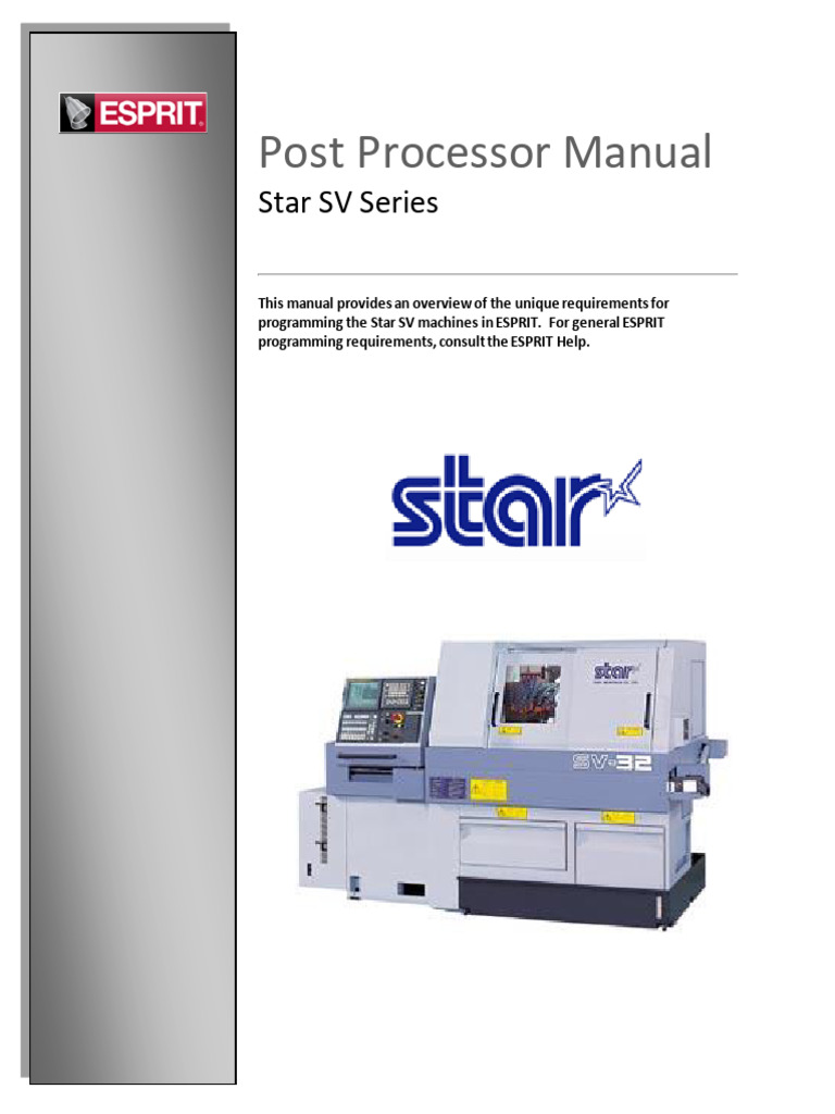 Star SV Series Post Processor Manual | PDF | Drilling | Drill