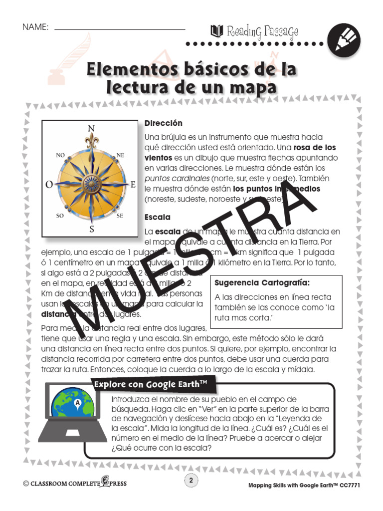 Elementos Básicos de La Lectura de Un Mapa: Muestra | PDF | Mapa ...