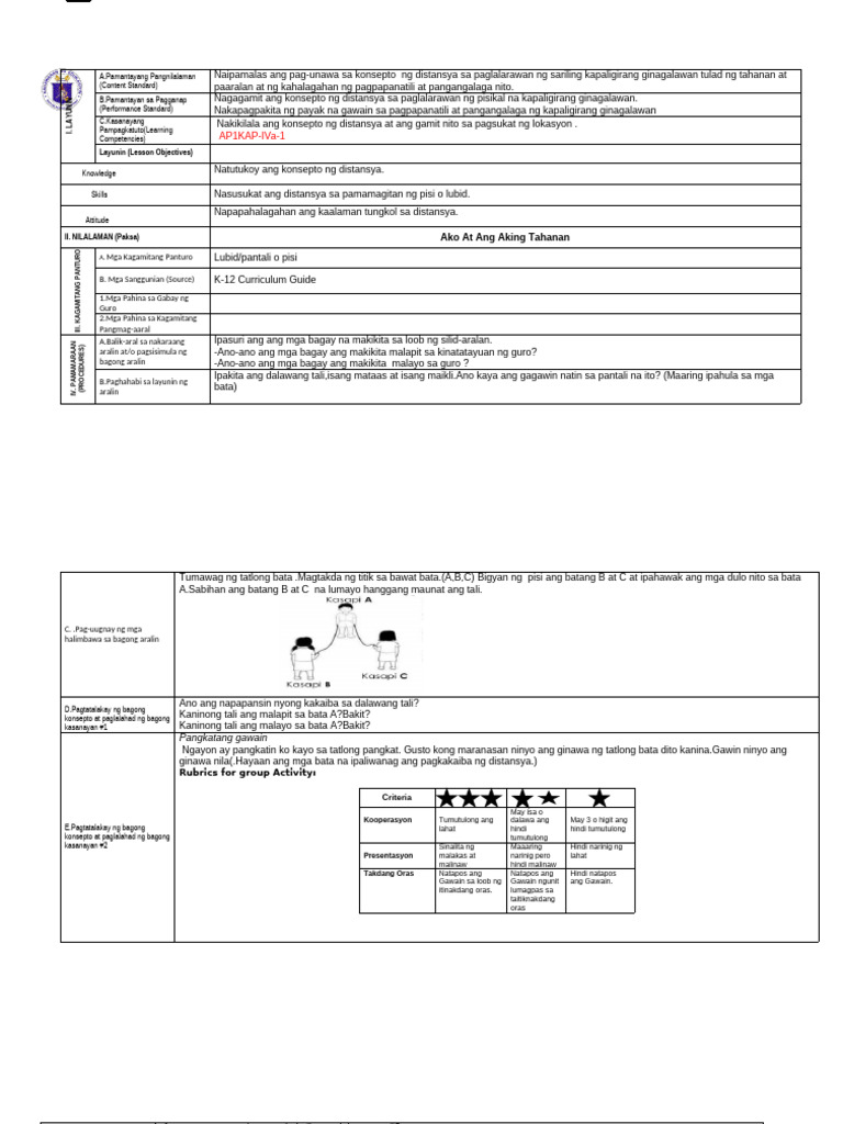Grade 1 Lesson Plan | PDF