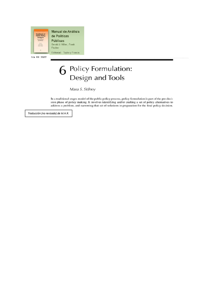 SIDNEY - Policy Formulation - Design and Tools | PDF | Diseño | Democracia