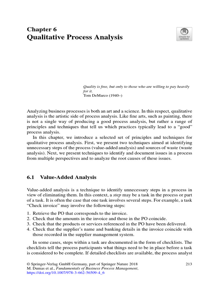 Qualitative Process Analysis Techniques | PDF | Accounts Payable | Waste