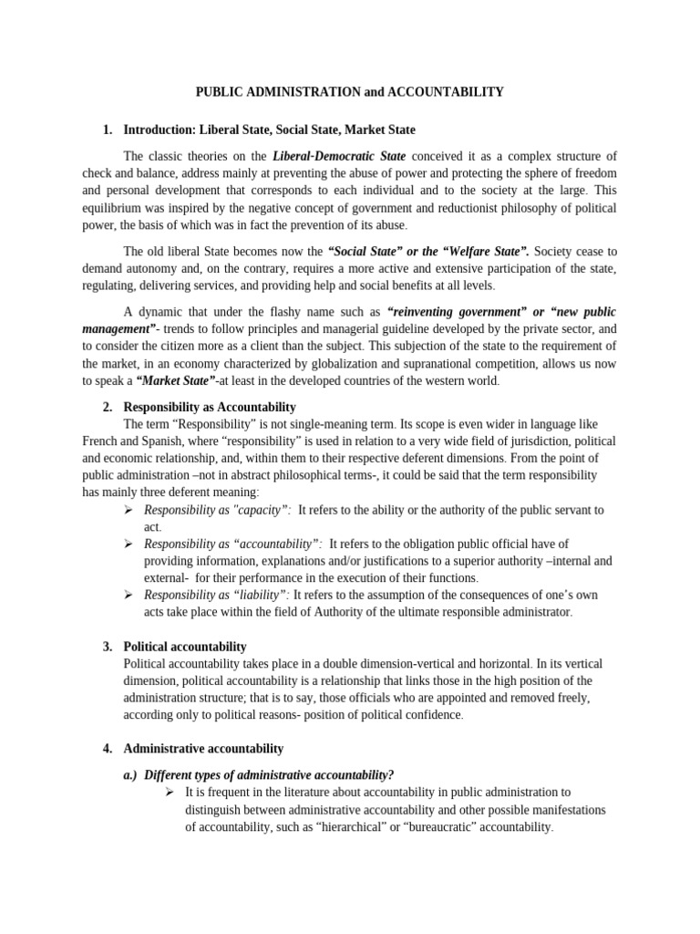 Public Administration and Accountability | PDF | Accountability ...