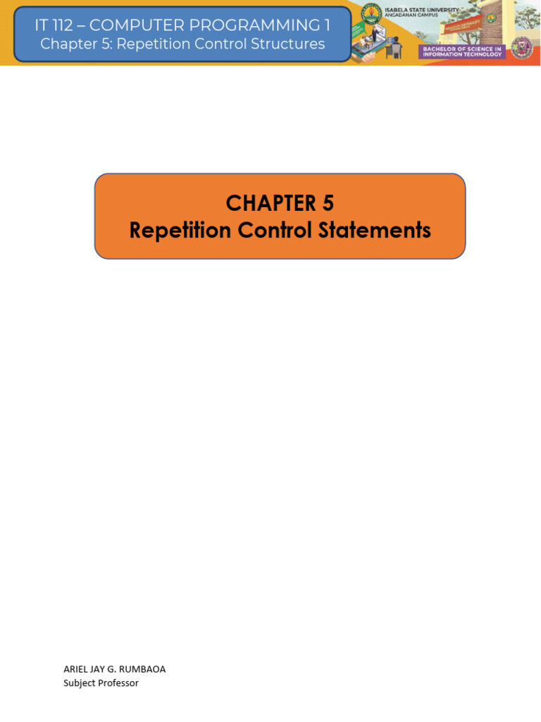 Chapter 5 Repetition Control Structures | PDF | Control Flow | Software ...