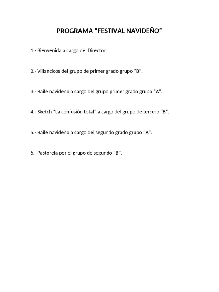 Programa del Festival Navideño 2023 | PDF | Estudios de idiomas ...