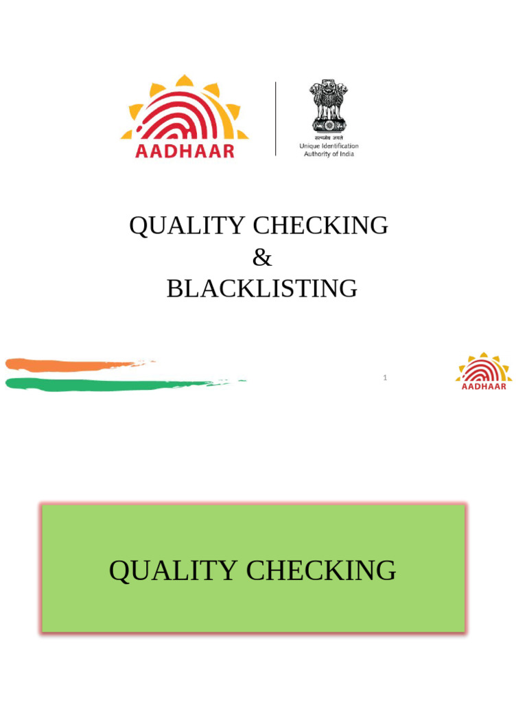 Quality Checking & Blacklisting | PDF | Biometrics | Computing