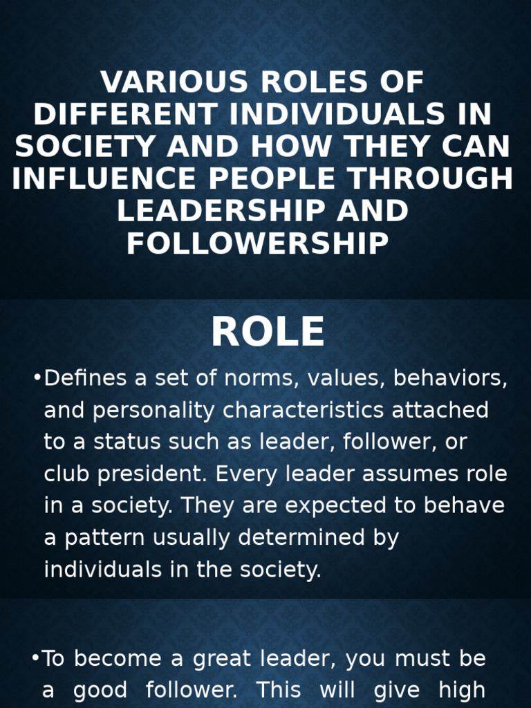 Roles of Leaders and Followers in Society | PDF | Leadership | Society