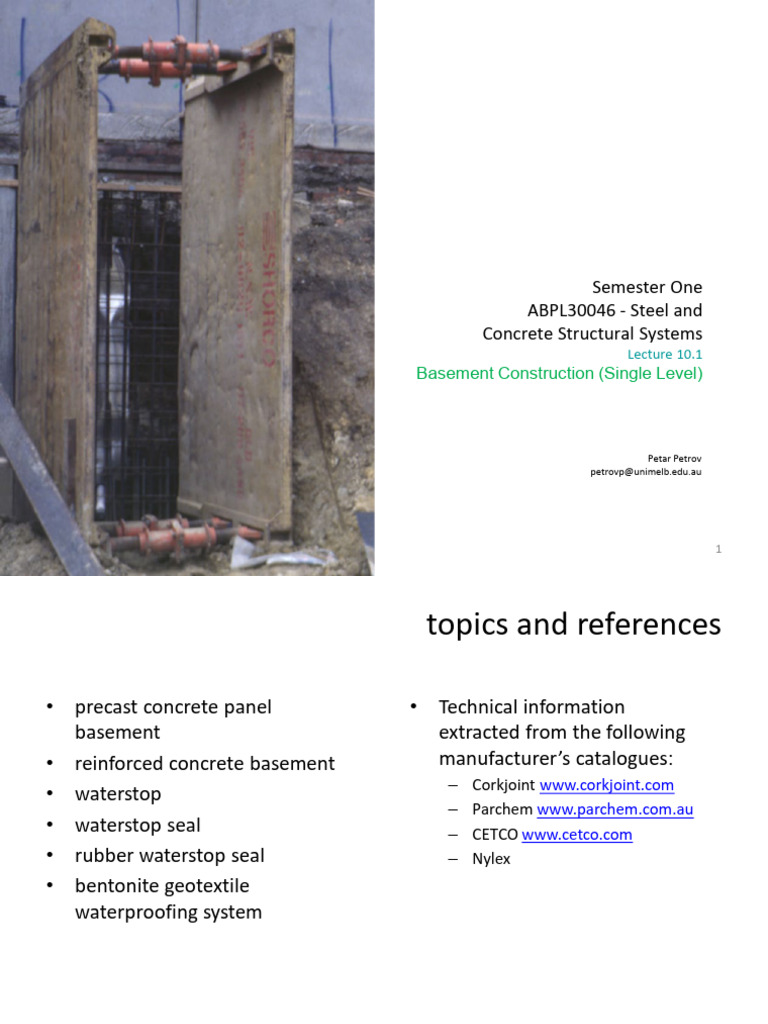Basement Construction Methods and Waterproofing | PDF | Concrete | Basement