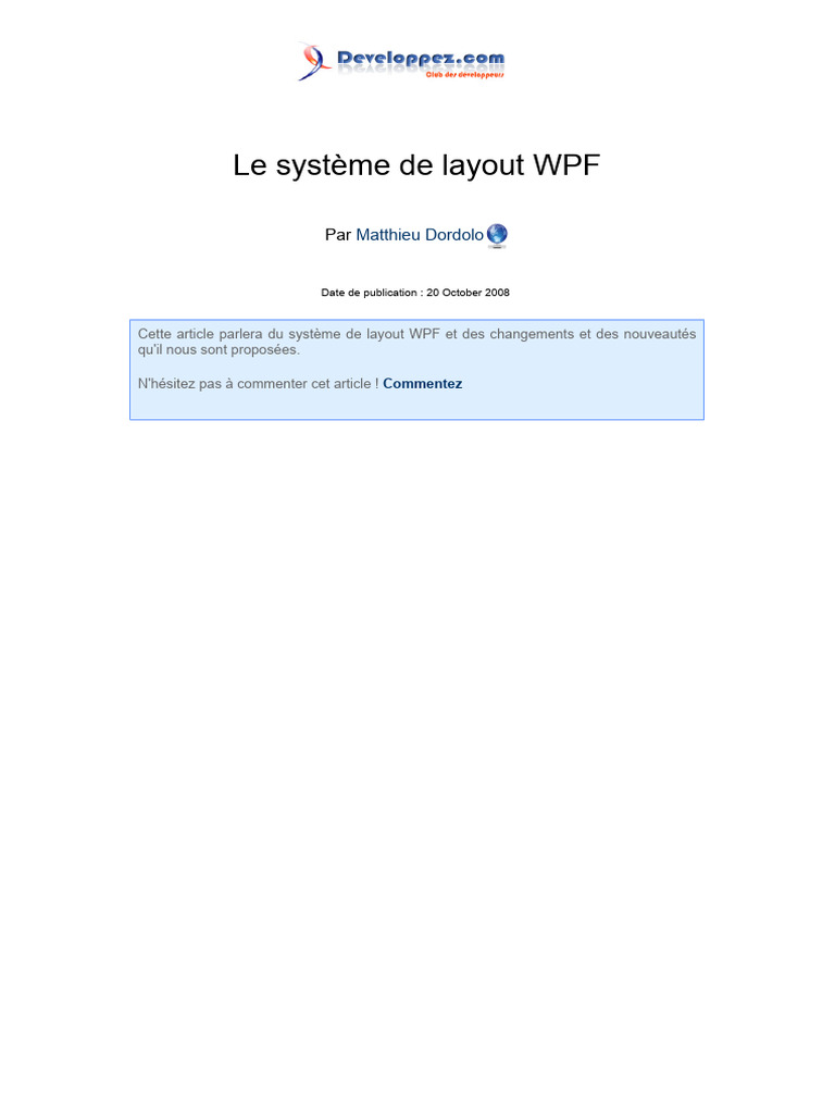 Système de Layout WPF détaillé | PDF | Mise en page | Logiciel