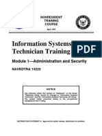 US Navy Course NAVEDTRA 14222 - Information Systems Technician Training Series Module 1 Administr
