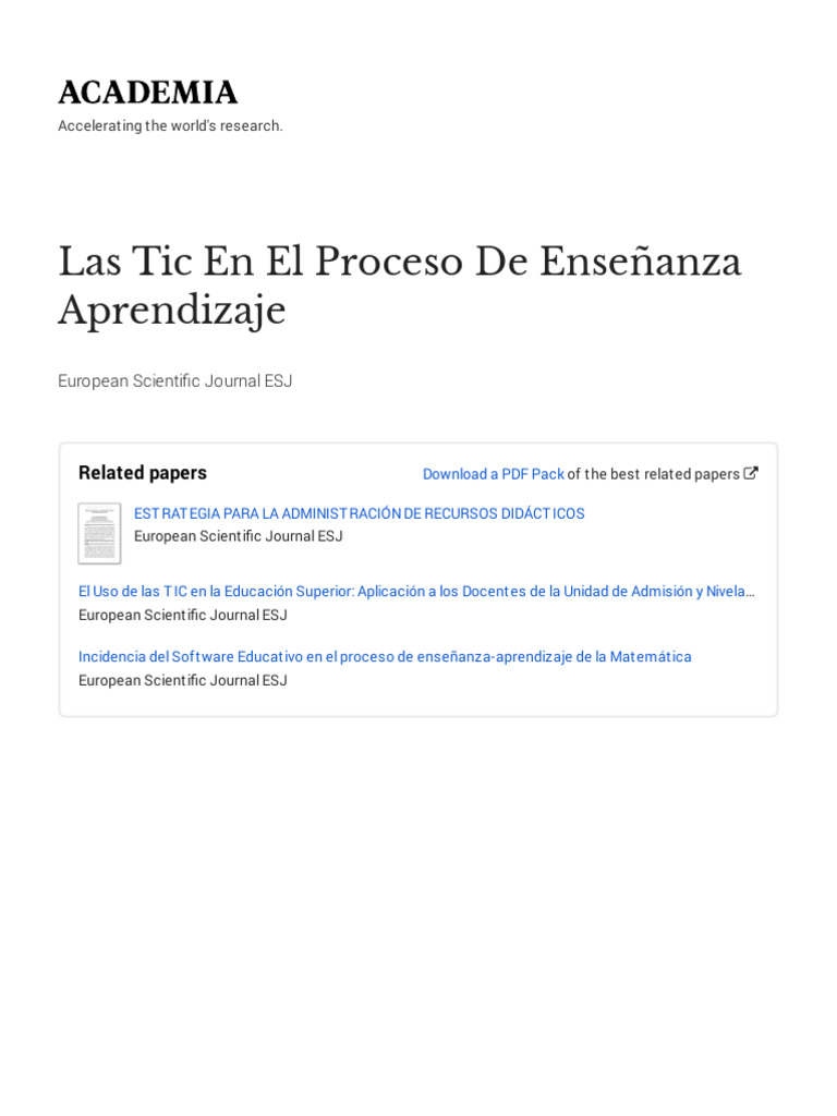 Las Tic en El Proceso de Enseñanza | PDF | Enseñando | Aprendizaje