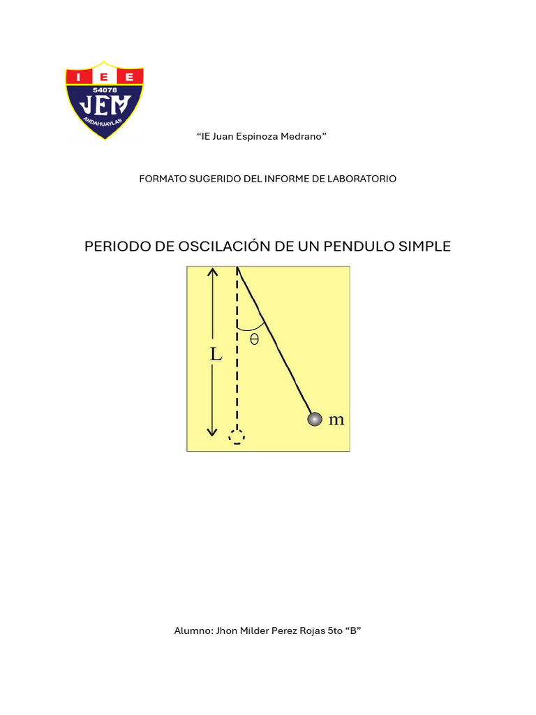 Periodo de Oscilacion | PDF | Oscilación | Péndulo
