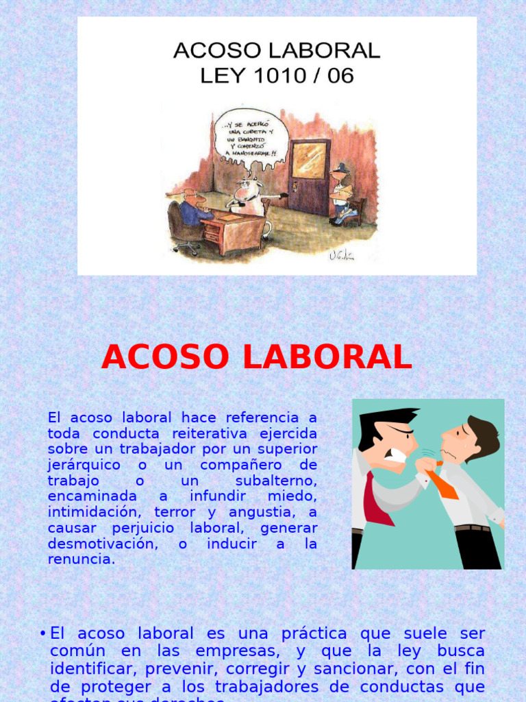 Tipos y Prevención del Acoso Laboral | PDF | Derecho laboral | Ley procesal