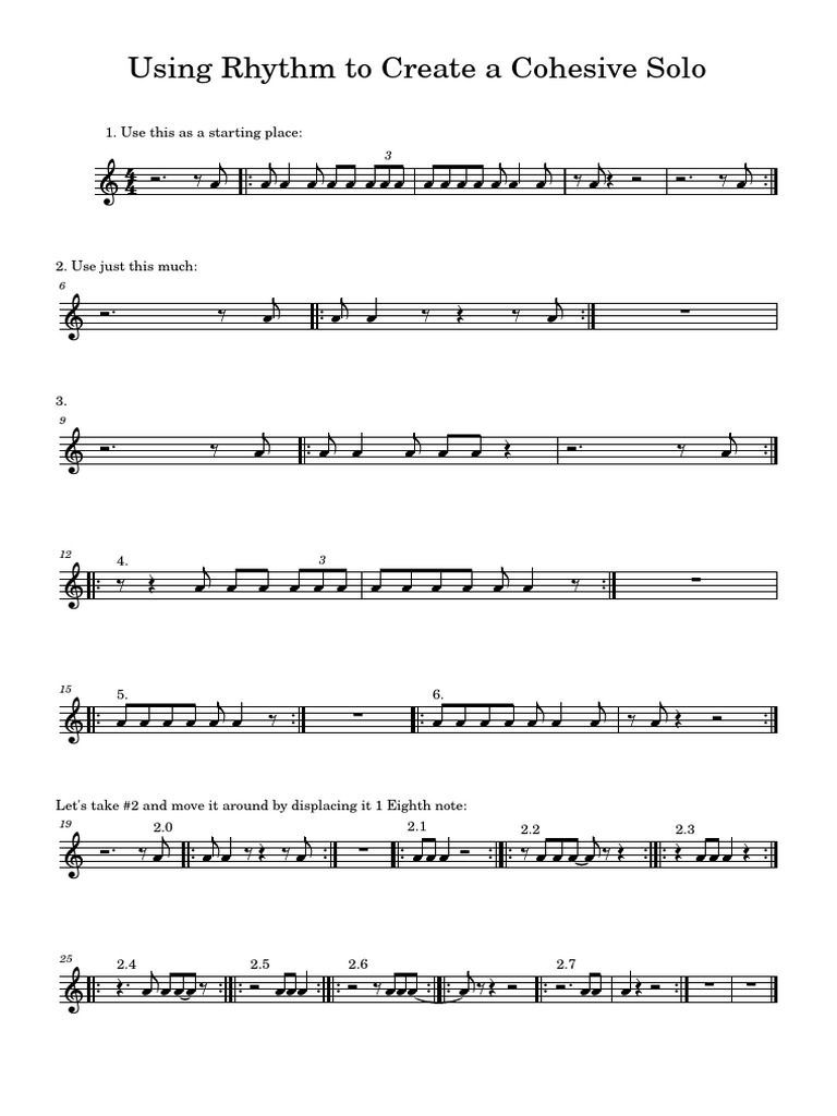 Using Rhythm To Create A Cohesive Solo | PDF