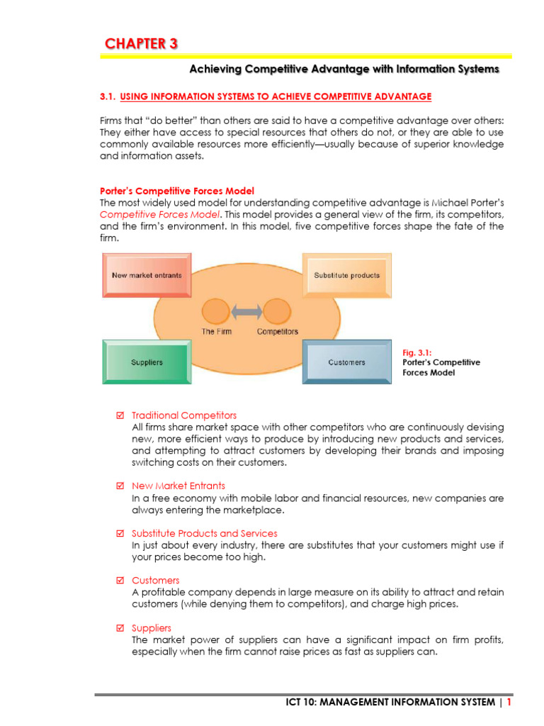 CHAPTER 3 Achieving Competitive Advantage With Information Systems ...