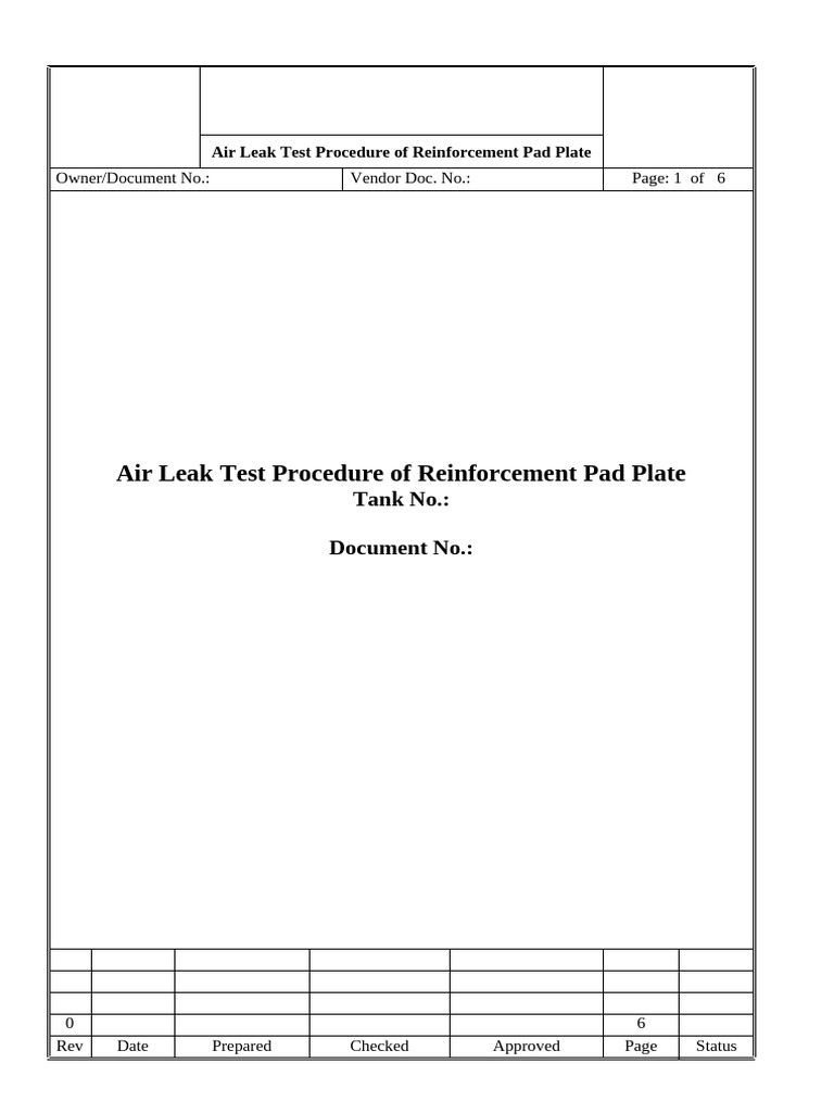 RF Pad Pneumatic Leak Testing Guide | PDF | Leak | Welding