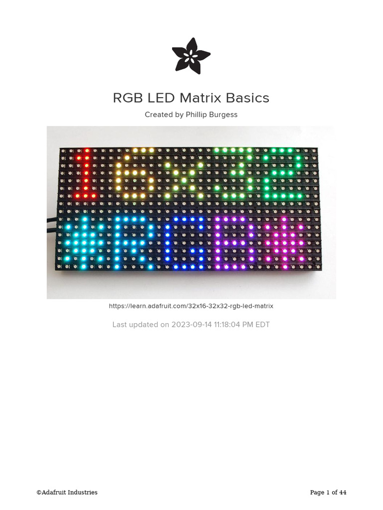 Arduino RGB LED Matrix Guide | PDF | Electrical Connector | Arduino