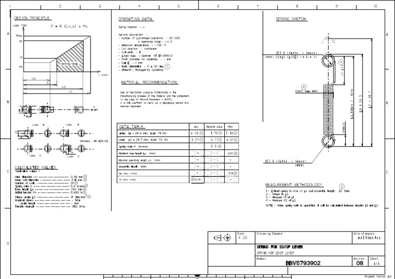 Spring Specifications for SD/OF Lever | PDF | Applied And ...