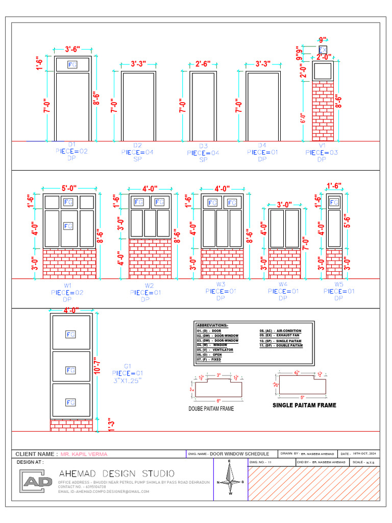 Door and Window Schedule 2024 | PDF
