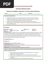 Download Simulation Admission Ticket-Sue Watkins-Post Op Colectomy by Jessica Samples SN78366309 doc pdf