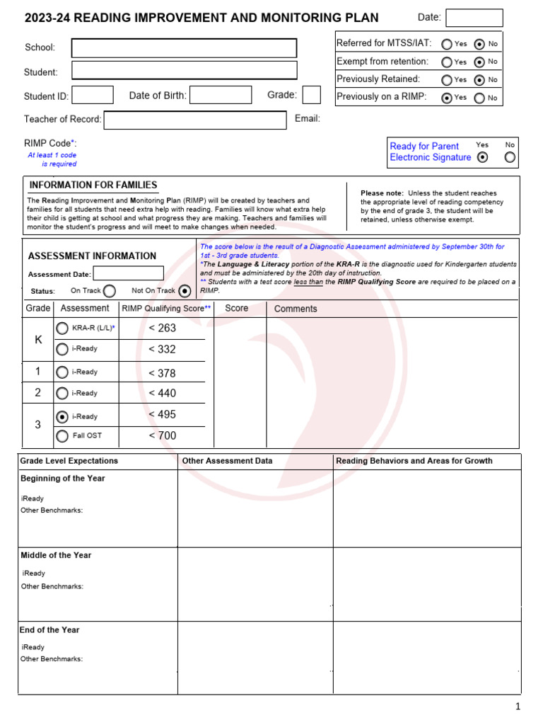 K-3 Rimp 23-24-1715175516023 | PDF | Learning | Behavior Modification