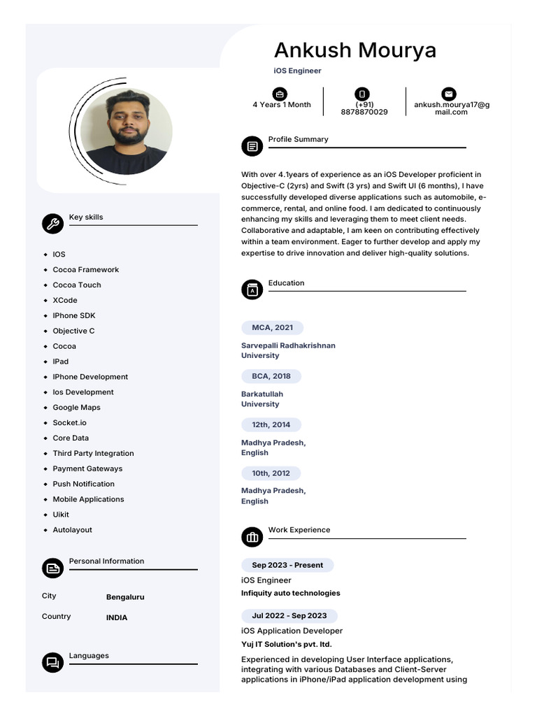 Resume 1729164871 | PDF | Ios | Cocoa (Api)