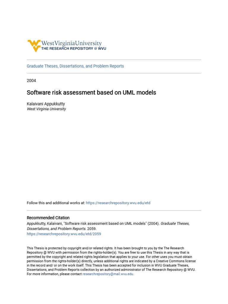 Software Risk Assessment Based On UML Models | PDF | Artificial Cardiac ...