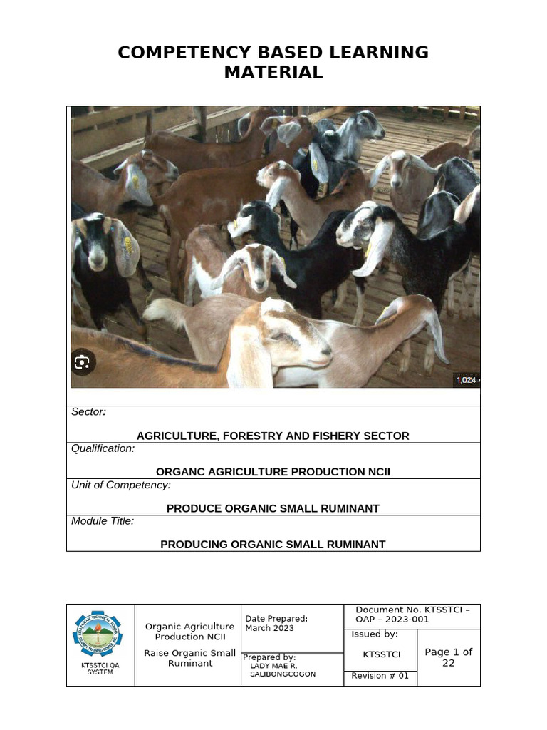 Organic Small Ruminant Production Guide | PDF | Sheep | Goat