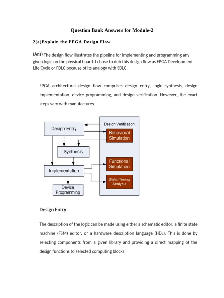 FPGA Design Flow and Programming Overview | PDF | Hardware Description ...