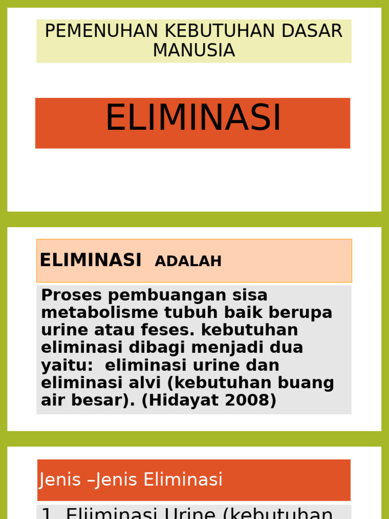 Salinan Dari Konsep Eliminasi Urin Dan Fekal | PDF | Kesehatan Holistik