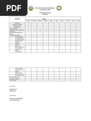 work plan