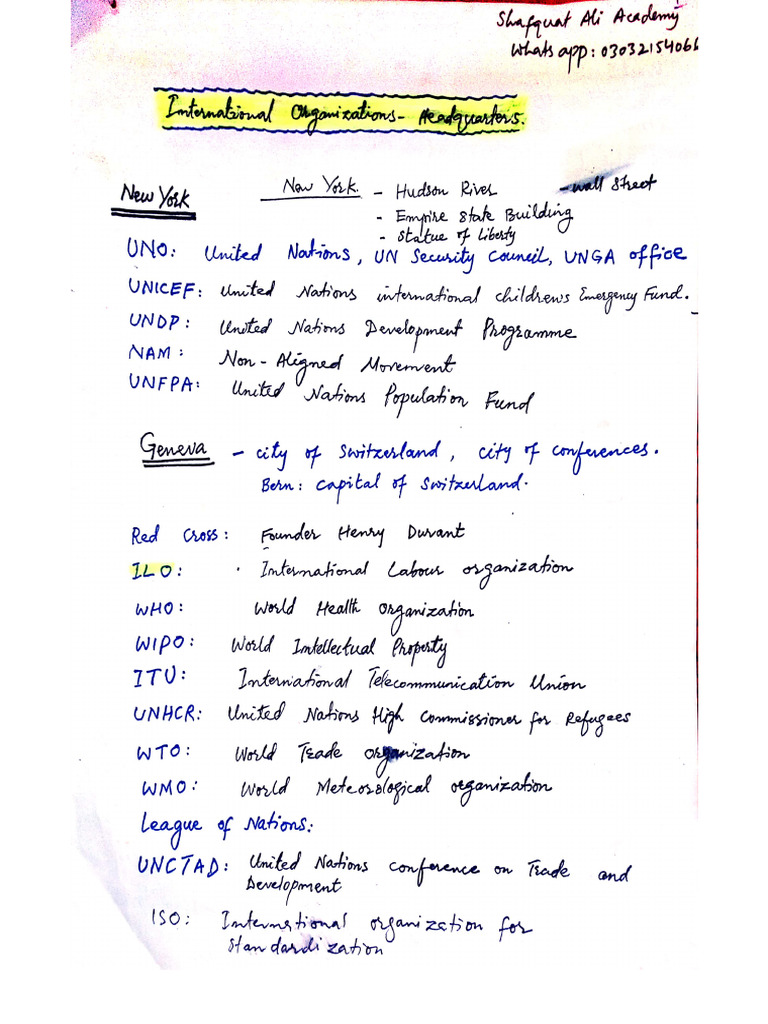 Shafquat Ali Academy Notes | PDF