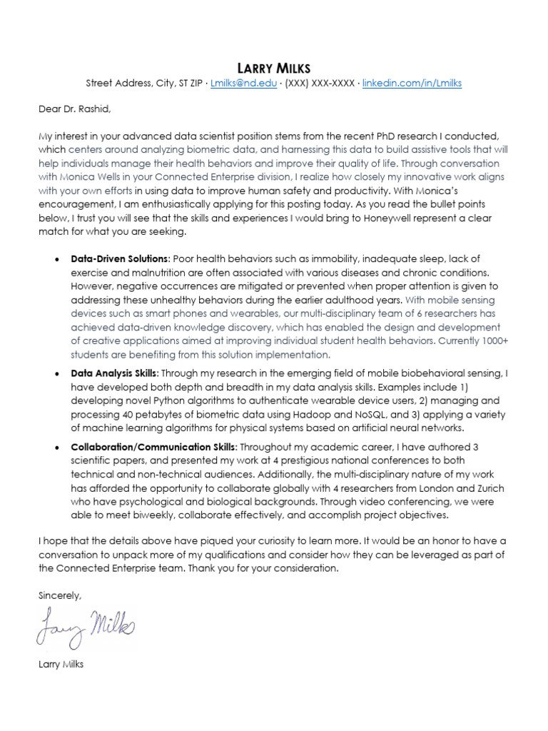 Data Scientist Cover Letter Examples For 2024 (20+ Skills & Templates)