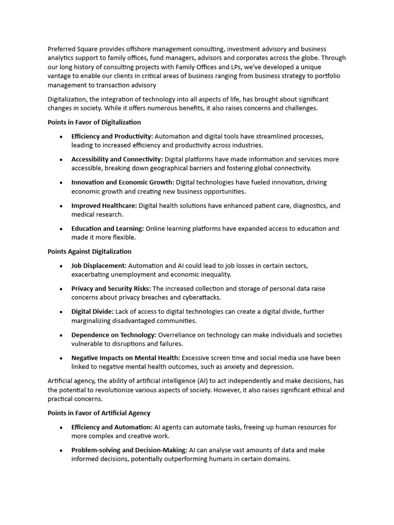 Preferred Square: Consulting Insights | PDF | Artificial Intelligence ...