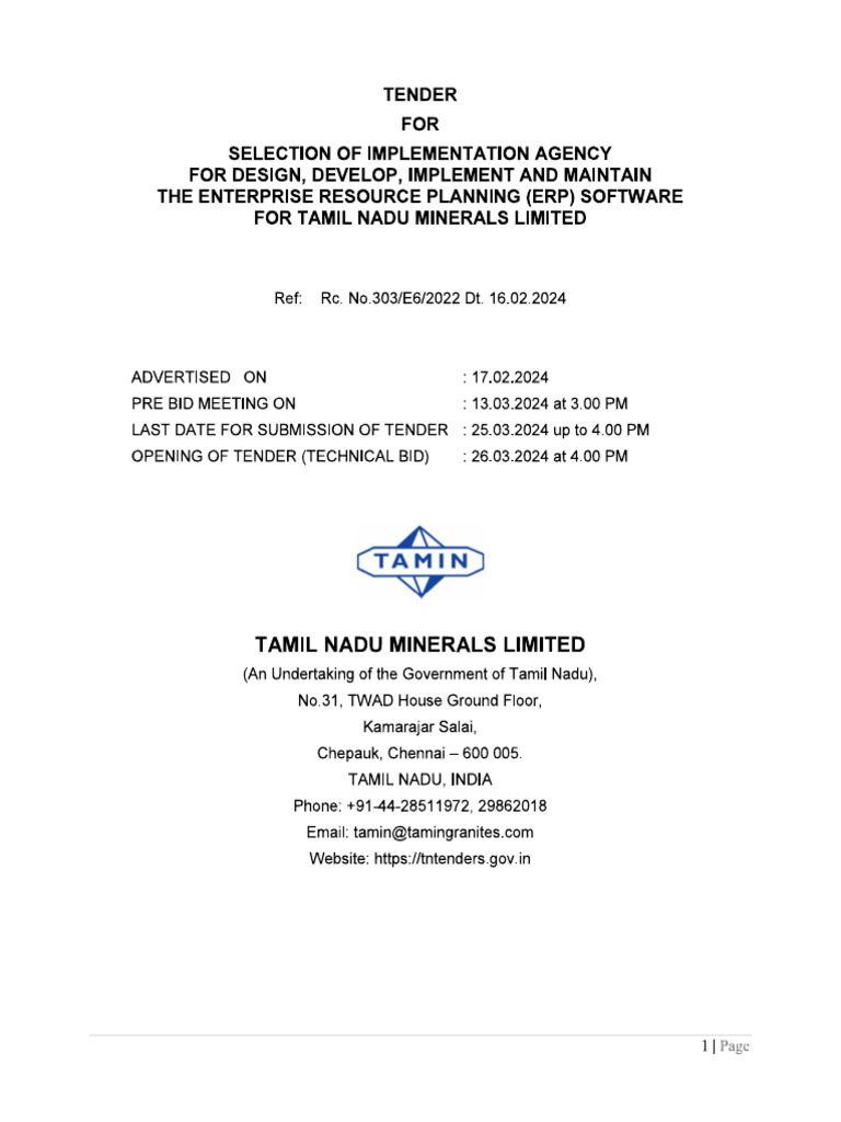 Tender Docuement | PDF