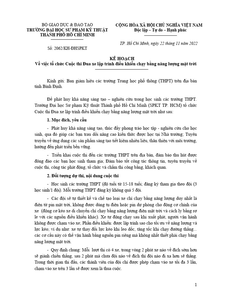 Ke hoach ve viec dua xe lap trinh pdf