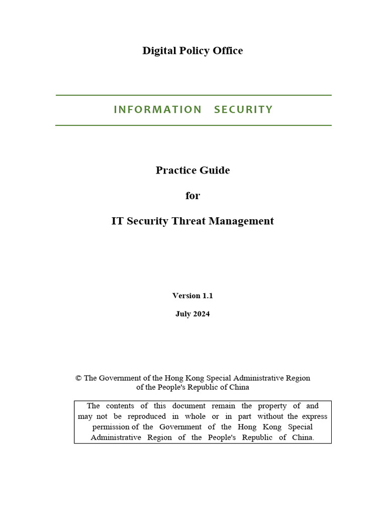 PG For IT Security Threat Management - EN | PDF | Security | Computer ...