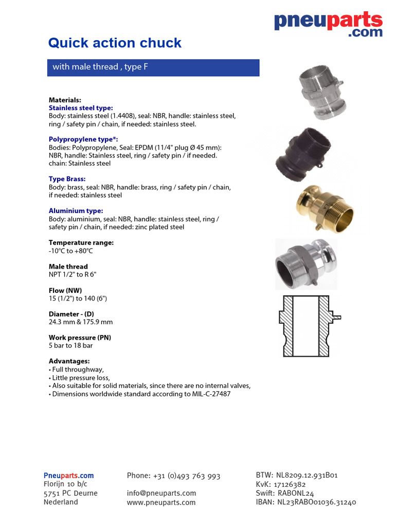 Quick Action Chuck With Male Thread Type F | PDF