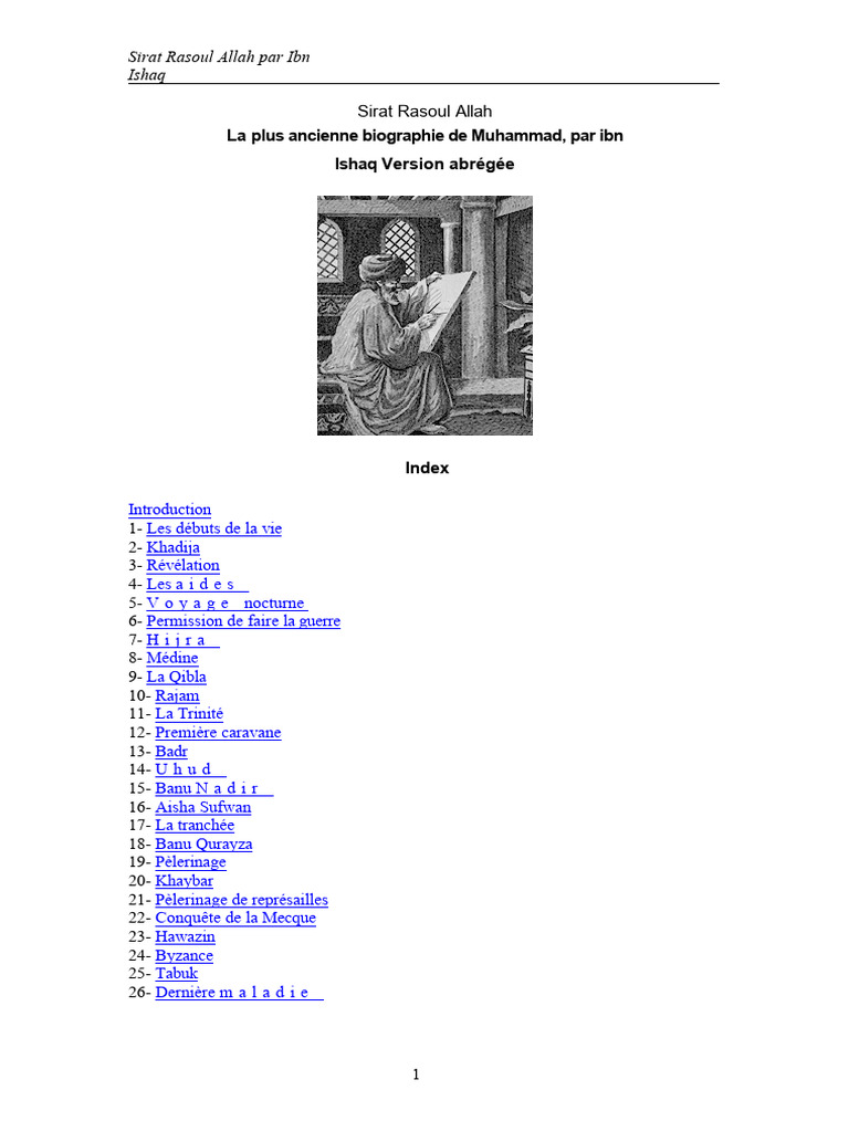 Biographie de Muhammad par Ibn Ishaq | PDF | Mahomet | Coran