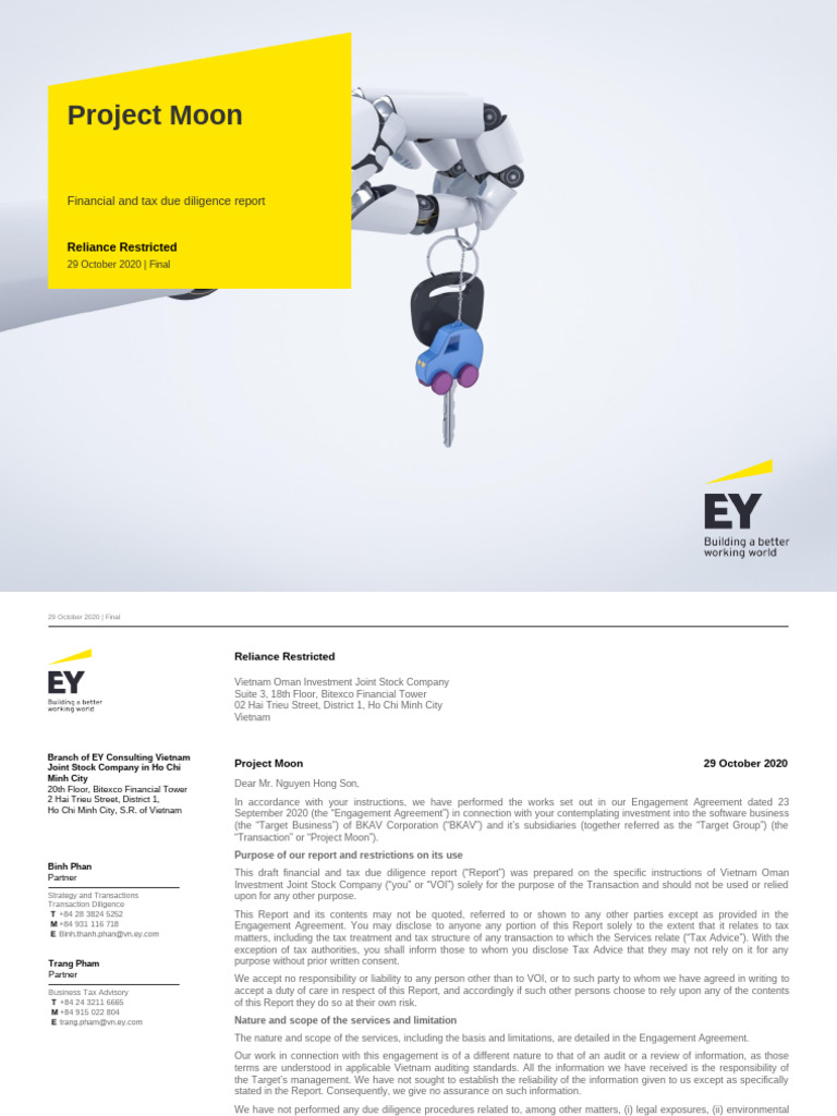 Project Moon: Due Diligence Report | PDF | Taxes | Share (Finance)