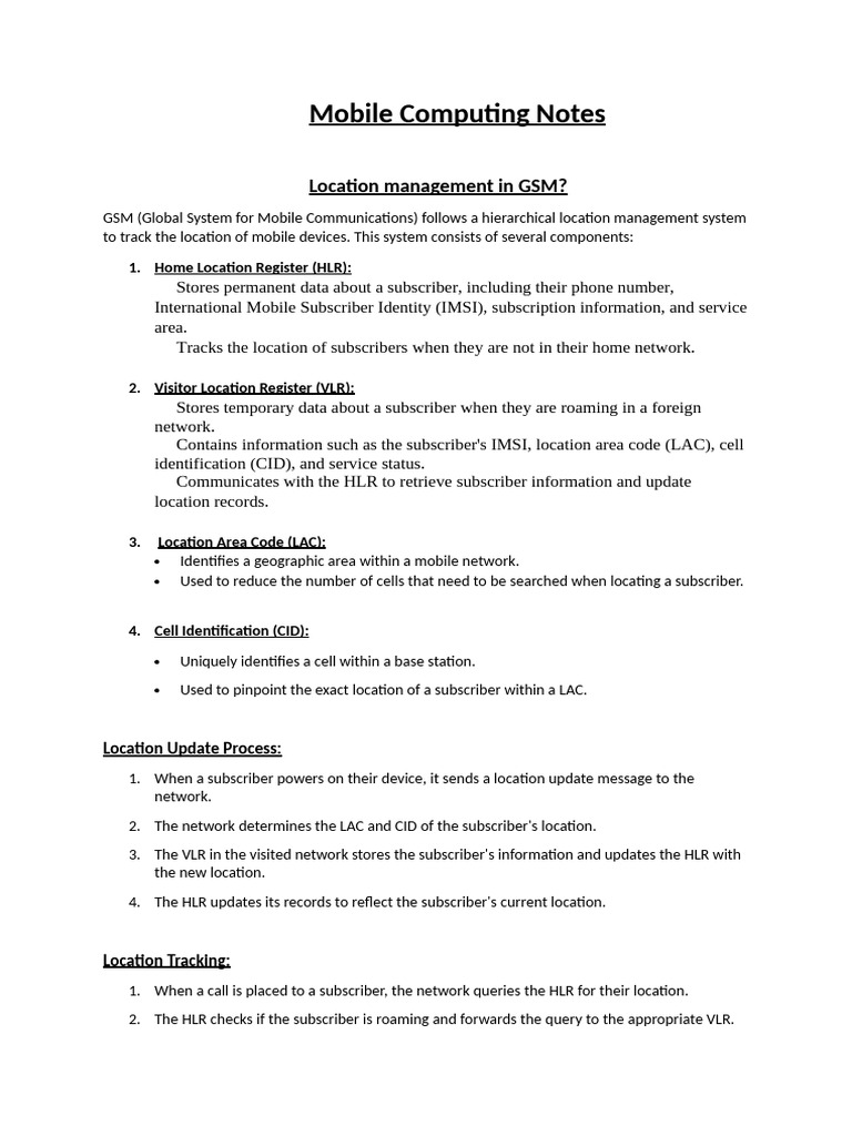 Mobile Computing Notes | PDF | Channel Access Method | Information And ...