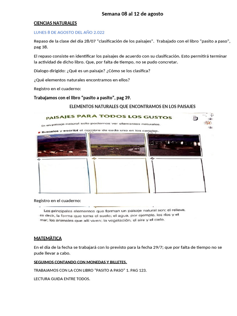 Actividades Educativas del 8 al 12 de Agosto | PDF | Artes del Lenguaje ...
