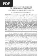 Patrizio Tressoldi and Guido Del Prete - ESP Under Hypnosis: Role of Induction Instructions and Personality Characteristics