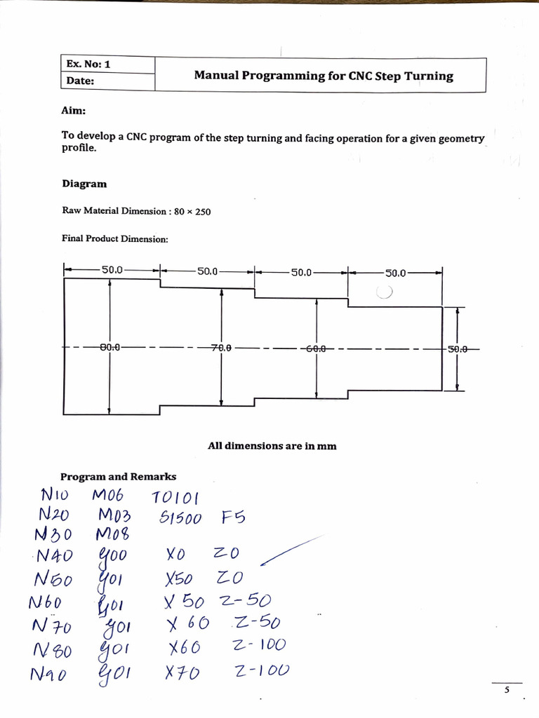 CNC Step Turning Program Guide | PDF