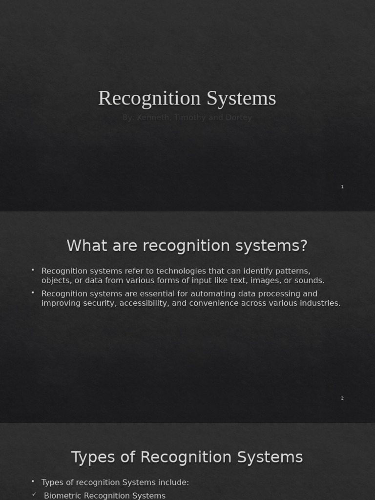 Overview of Recognition Systems | PDF | Barcode | Optical Character ...