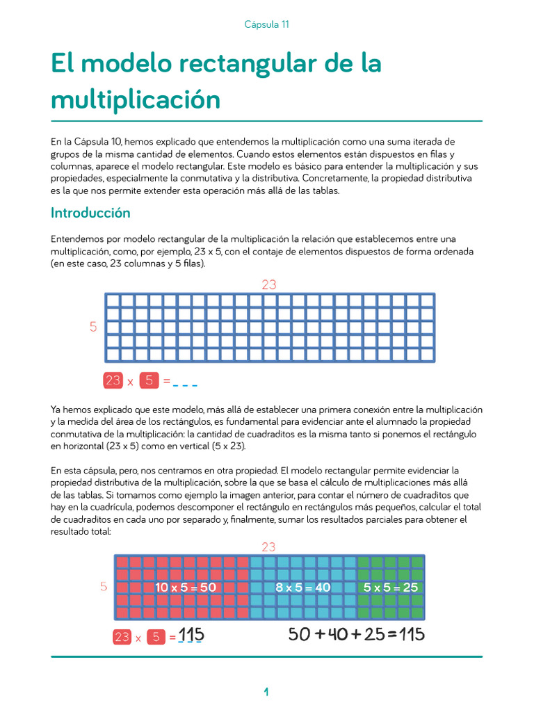 C11 El Modelo Rectangular de La Multiplicacion | PDF | Multiplicación ...